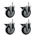 thumbnail image 1 of 5 Inch Black Poly Wheel Swivel 5/8 Inch Threaded Stem Caster Set with Brake, 1 of 2
