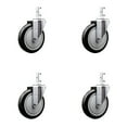 thumbnail image 1 of 5 Inch Black Polyurethane Wheel Swivel 3/4 Inch Square Stem Caster Set SCC, 1 of 2