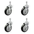thumbnail image 1 of 5 Inch Black Polyurethane Wheel Swivel 3/8 Inch Threaded Stem Caster Set SCC, 1 of 2