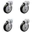 thumbnail image 1 of 5 Inch Black Polyurethane Wheel Swivel Bolt Hole Caster Set Service Caster Brand, 1 of 2