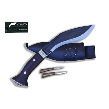 6 Inch Blade Panawal Rust free Kukri/Khukuri Full Tang Rosewood Handle Black Leather Sheath Handmade by GK&CO. Factory in Nepal.