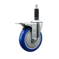 thumbnail image 1 of 5 Inch Blue Poly Swivel 1 Inch Expanding Stem Caster Total Lock Brake SCC, 1 of 2