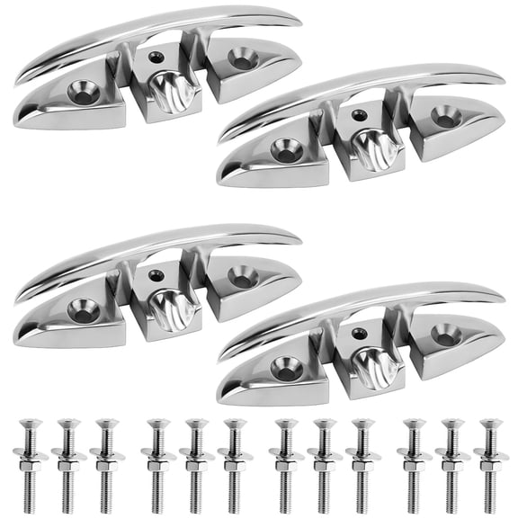 5 Inch Boat Cleat, Stainless Steel 316 Folding Cleat, Ideal for Kayaks, Yachts, and Small Boats