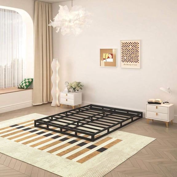 5 Inch Box Spring For Queen Bed, Heavy Duty Metal Mattress Foundation, 3000 Lbs Capacity, Low Profile, Noise-Free, Easy Assembly With Fabric Cover