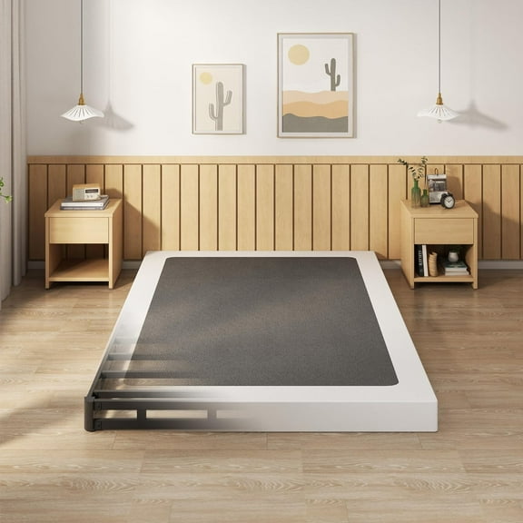 5 Inch Box Spring Full Size Bed Base, 3000 LBS Heavy Duty Metal Mattress Foundation with Fabric Cover, Easy Assembly, Black