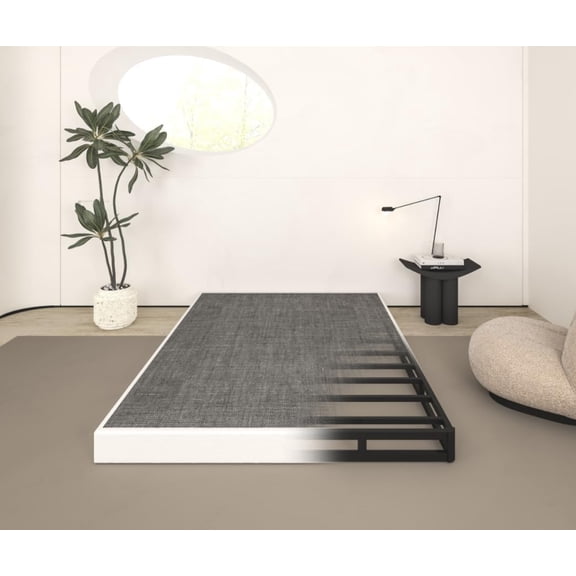 5 Inch Box Spring King Size, Heavy Duty Metal King Mattress Foundation, 3000 lbs Weight Capacity, Low Profile Noise-Free Bed Base with Fabric Cover, Easy Assembly, Black