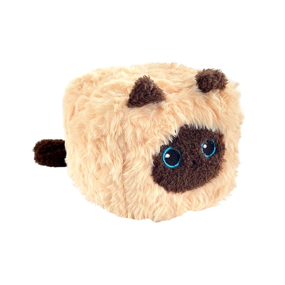 5 Inch Bread Cat Plush – Soft Siamese Cat Cube Stuffed Animal Figure for Home Decor