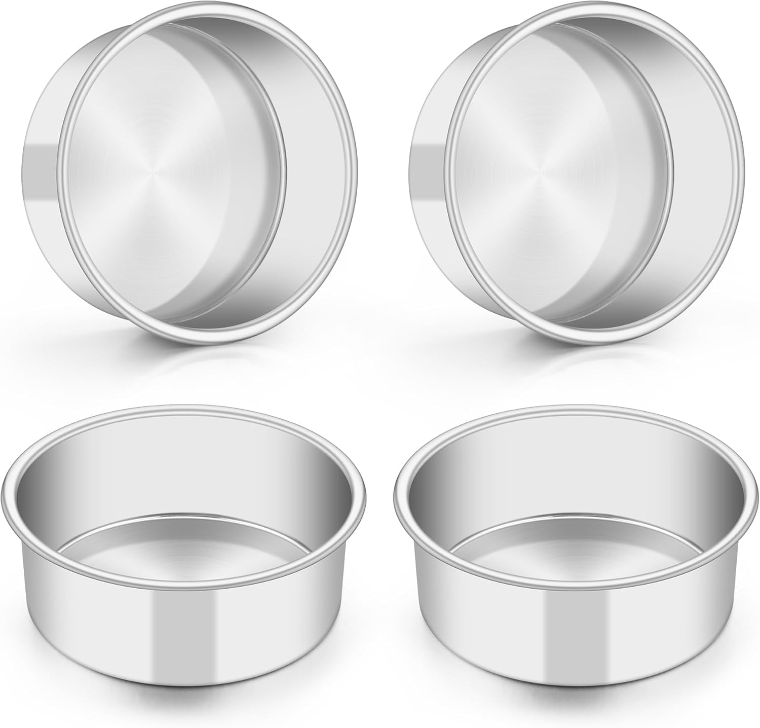 5 Inch Cake Pan Set of 4, Stainless Steel Small Layer Cake Baking Pans ...