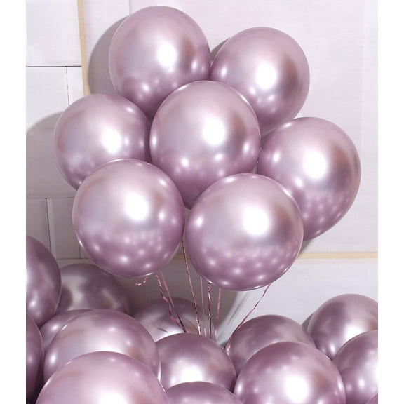 5 Inch Chrome Latex Balloons Lavender (50 Balloons)