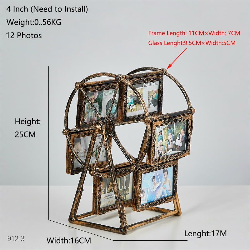 Line Up Rotation Frame 5 Inch Classical Retro 360 Degree Rotation Ferris Wheel Po Frame ...