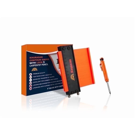 Khurasan 5-Inch Contour Gauge, Adjustable Lock, Mechanical Pencil, 2-Pack