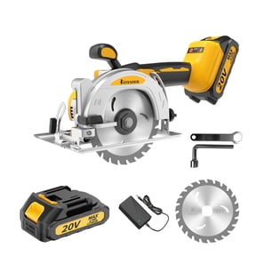 5 Inch Cordless Brushless Mini Circular Saw, 3-Speed, 6900 RPM, 2.0/4.0Ah Battery & Fast Charger, 0/45 Bevel Cut, for Wood Tile Plastic Soft Metal Stone