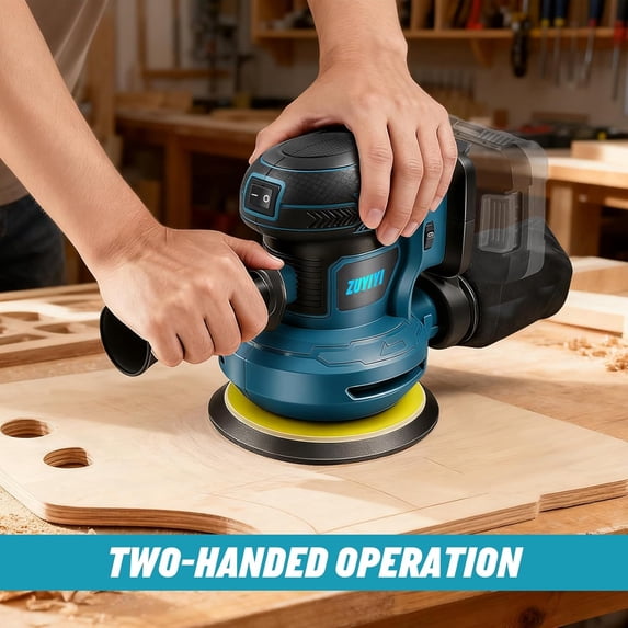 5 Inch Cordless Random Orbital Sander for 18V Battery with Dust Collector, 6 Variable Speeds Electric Palm Sander