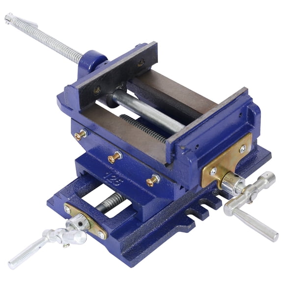 5 Inch Cross Slide Vise for Drill Press, 2 Way X-Y Milling Vise with Serrated Steel Jaws, Benchtop Woodworking Clamp Machine for Metal and Wood Projects