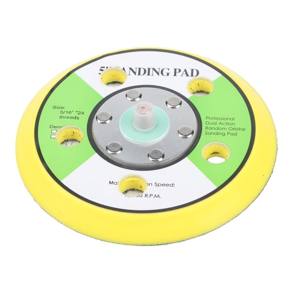 5 Inch DA Backing Pad With 5-Hole Pattern, 5/16"-24 Thread, Polyurethane Foam Sanding Disc For Random Orbital Sander, Polishing Automotive Bodywork Woodworking Metal Fabrication