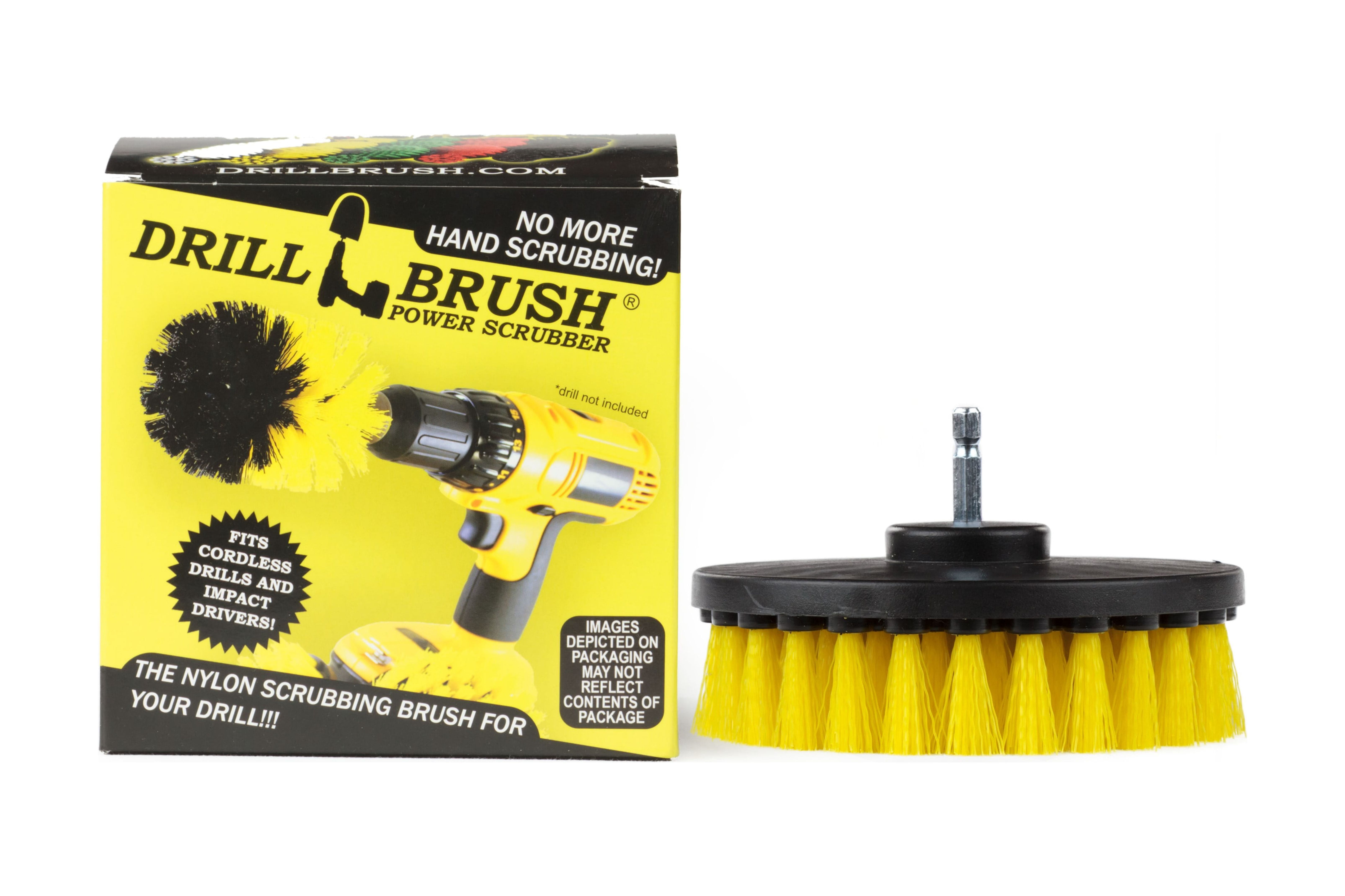 5 Inch Diameter Drill Powered Scrub Brush With Quarter Inch Quick