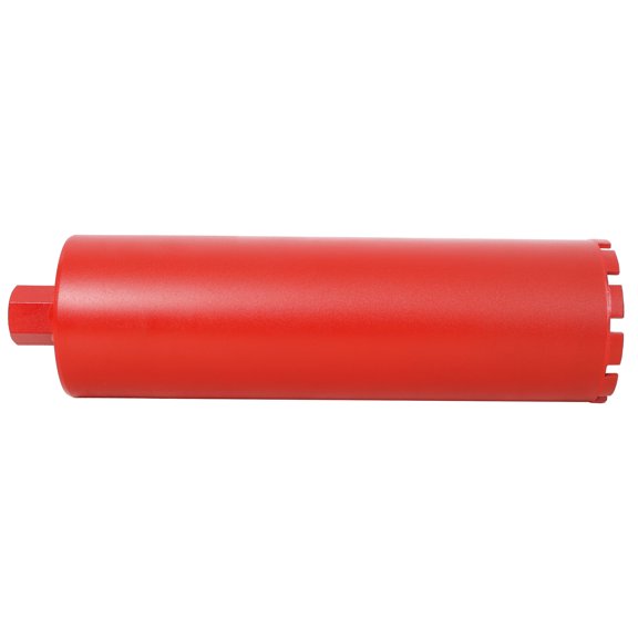 5 Inch Diamond Core Drill Bit for Cured Concrete with Rebar, 1-1/4-7 Thread Wet Core Bit for Hard Masonry Brick Block, Red Steel Core Drill for Construction