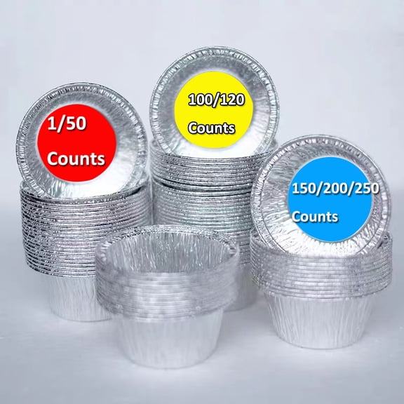 5 Inch Disposable Round Foil Pie Pan,Aluminum Foil Baking Pie Tins,Oven Safe Cake Pan for Baking,Cooking,Storage or Reheating