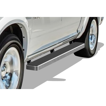 5 Inch Door to Door Side Bar Side Step Running Board Compatible with 2009-2018 Dodge RAM 1500 Quad Cab (Incl. 2019 RAM 1500 Classic) Hairline Finish
