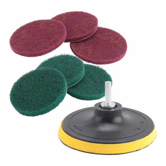 5 Inch Drill Power Brush Tile Scrubber Scouring Pads Cleaning Kit, Heavy Duty Household Cleaning Tool (Drill NOT Included)
