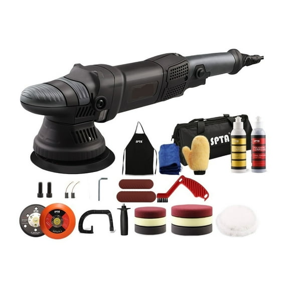 5 Inch Dual Action Random Orbital Car Polisher 15mm Auto Polisher Home DIY Polisher With Buffer Waxing Polishing Pads Set ,Low Vibration