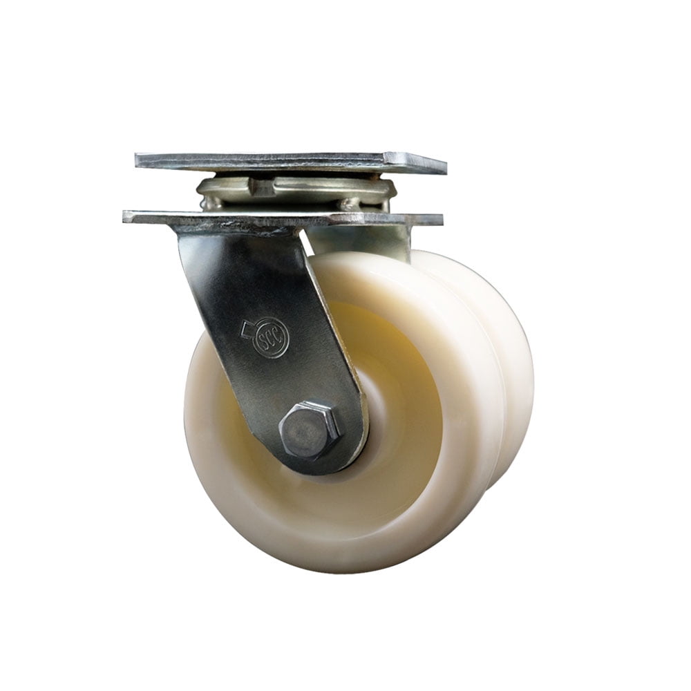 5 Inch Dual Nylon Wheels Swivel Caster with Ball Bearing Service Caster Brand