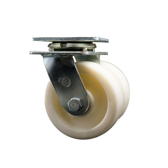 5 Inch Dual Nylon Wheels Swivel Caster with Ball Bearing Service Caster Brand