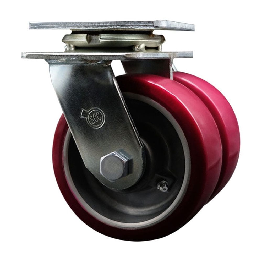 5 Inch Dual Poly on Aluminum Wheels Swivel Caster with Ball Bearing SCC