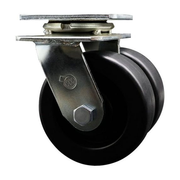 5 Inch Dual Polyolefin Wheels Swivel Caster with Ball Bearing Service Caster