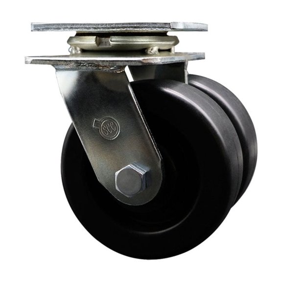 5 Inch Dual Polyolefin Wheels Swivel Caster with Roller Bearing Service Caster