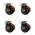 thumbnail image 1 of 5 Inch Dual Polyurethane Wheels Swivel Caster Set with Ball Bearing SCC, 1 of 2