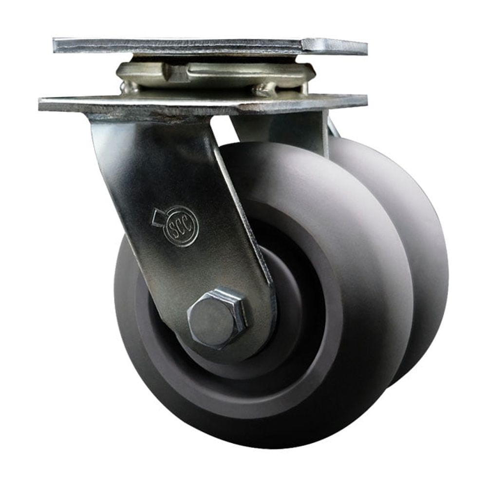 5 Inch Dual Thermoplastic Rubber Wheels Swivel Caster with Ball Bearing SCC
