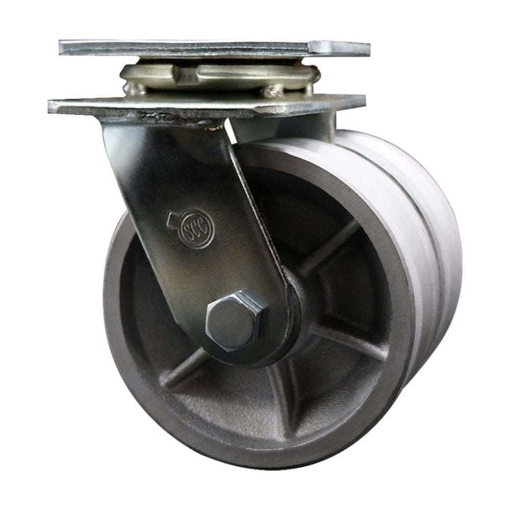 5 Inch Dual V Groove Semi Steel Wheels Swivel Caster with Roller Bearing SCC