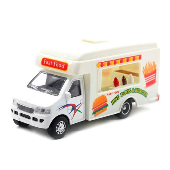 5 Inch Fast Food Vending Truck Scale Diecast and Plastic Model