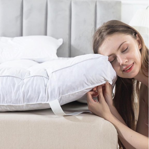 5 Inch Feather Bed Mattress Topper,Duck Feather Memory Foam Mattress Topper, Thickened Topper Layer, King, 78x80 inches