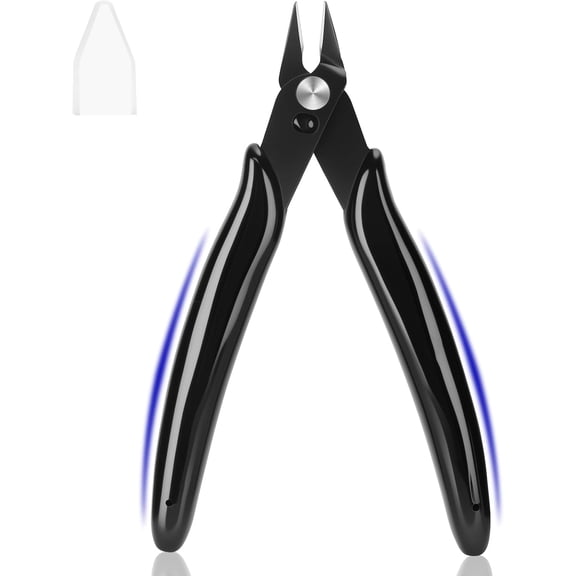 5 Inch Flush Cutters, 1 Pack Micro Wire Cutters, Sharp Zip Tie Cutter, Precision Wire Cutters for Crafting, Jewelry Making, Plastic Models, 3D Print, Electronics, Floral