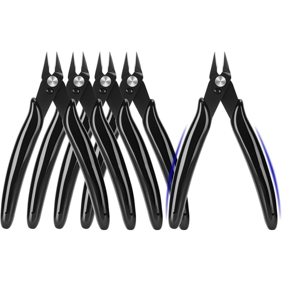 5 Inch Flush Cutters, 10 Pack Micro Wire Cutters, Sharp Zip Tie Cutter, Precision Wire Cutters for Crafting, Jewelry Making, Plastic Models, 3D Print, Electronics, Floral