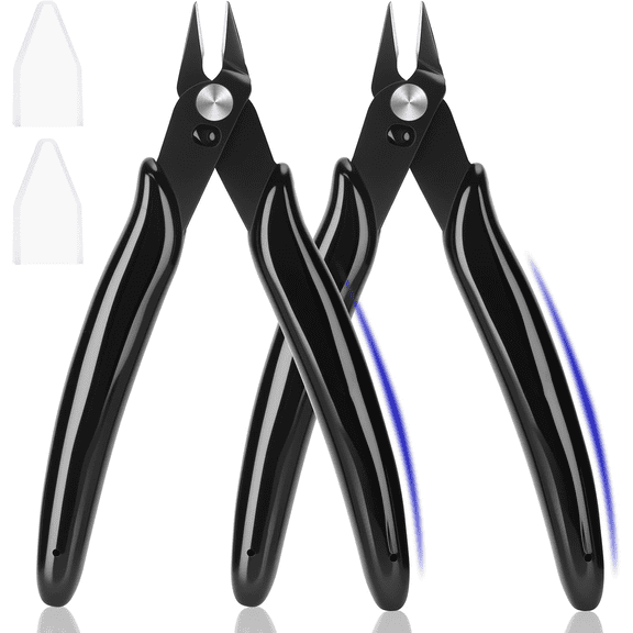 5 Inch Flush Cutters, 2 Pack Micro Wire Cutters, Sharp Zip Tie Cutter, Precision