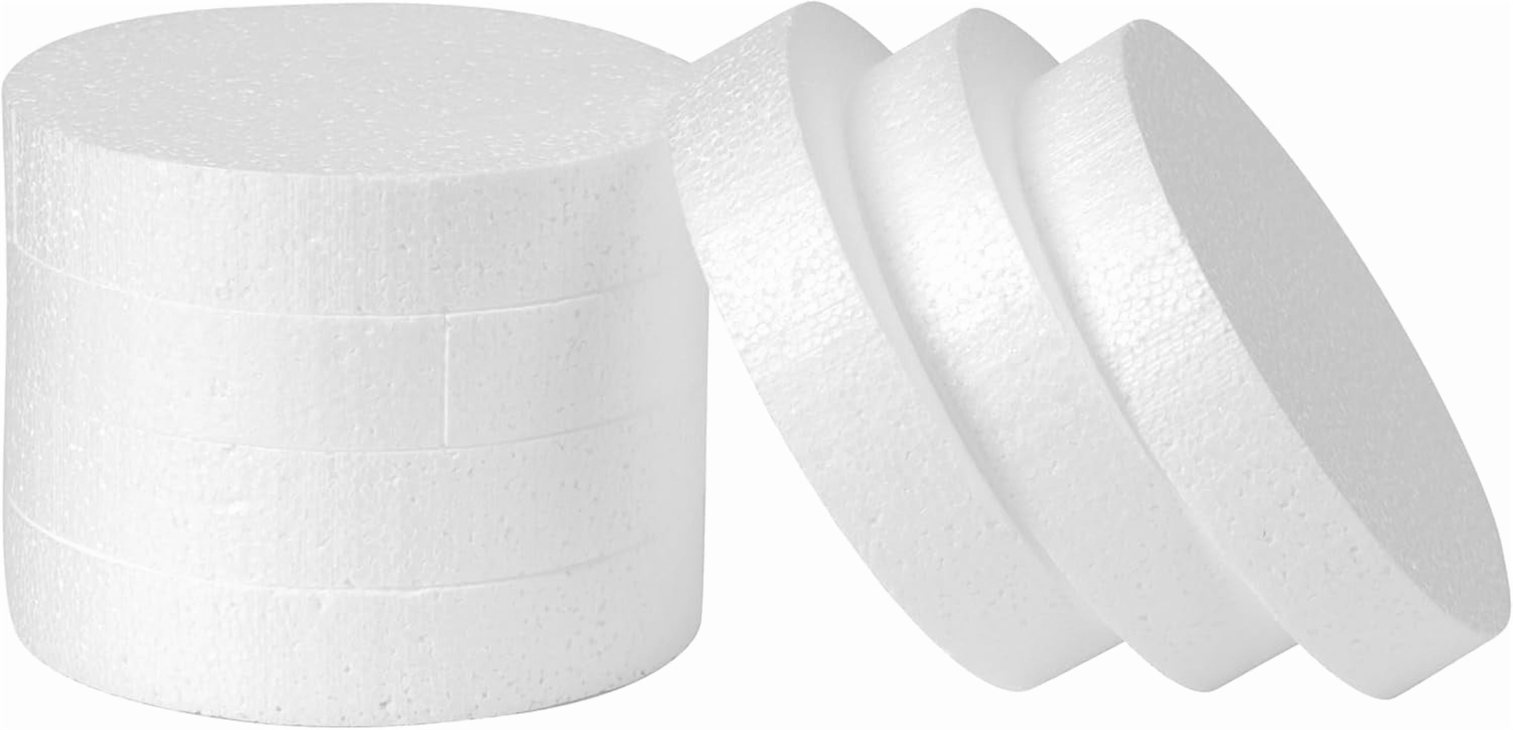 5 Inch Foam Circles for 7-Pack 1 Inch Thick, Crafts, Polystyrene Circles for DIY Crafts School Supplies Decorations(White)
