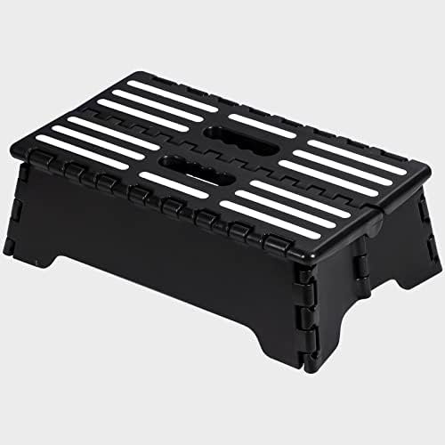 5 Inch Folding Step Stool - Portable Step Stool for Adults - Stepping Stool for Car, Kitchen & Bathroom with Handle, Black$$Furniture