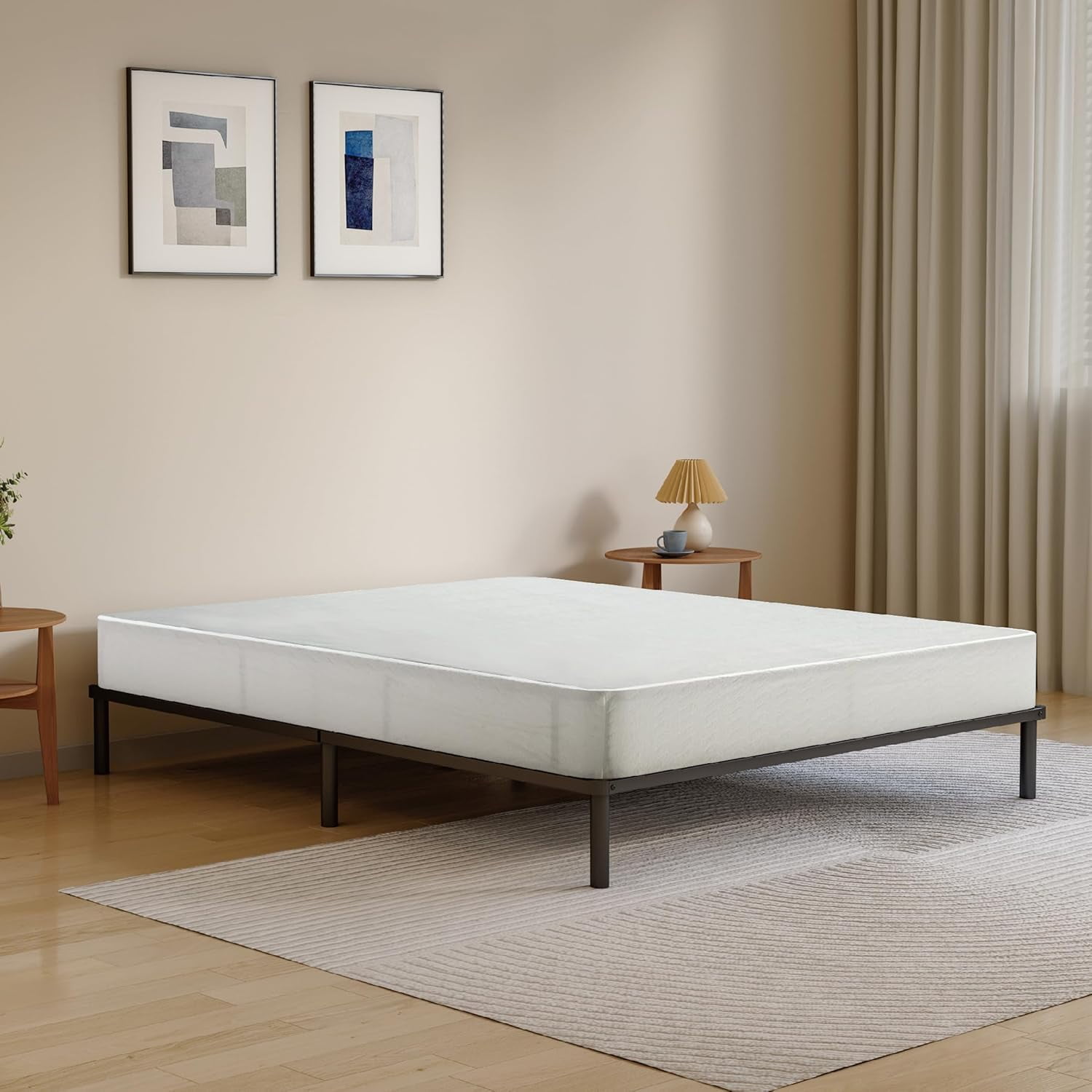 5 Inch Full Box Spring with Fabric Cover, Sturdy Mattress Foundation