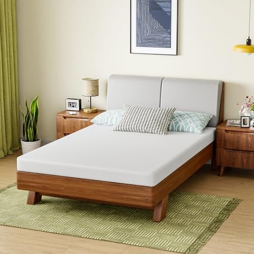 5 Inch Full Mattress Gel Memory Foam Mattress, Comfort and Pressure Relief with Washable and Removable Zipper Cover, Bed-in-a-Box, Medium Firm, White