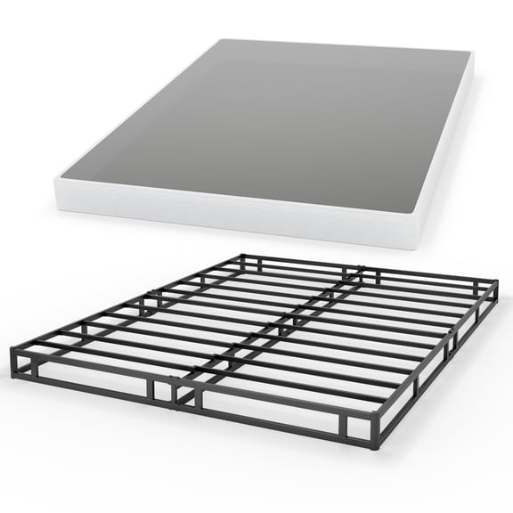 Exnote 5 Inch Box Spring Metal Mattress Foundation with Removable Washable Fabric Cover, Heavy Duty Strong Steel Frame Low Profile Bed Base Cama, Full