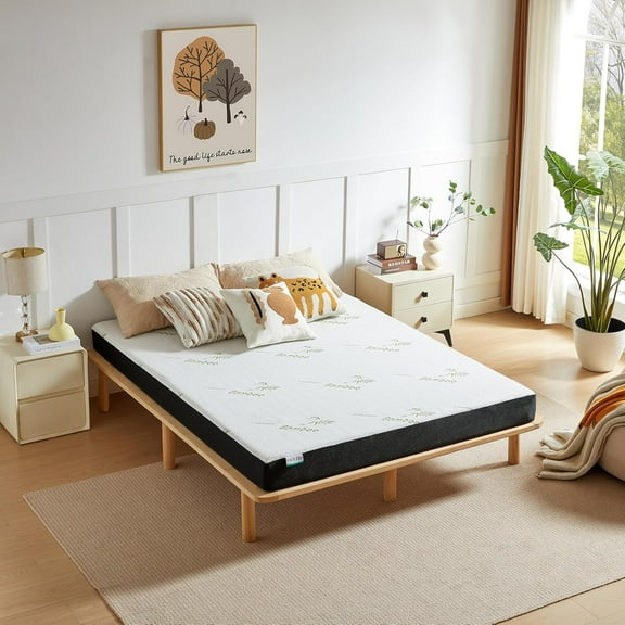 5 Inch Gel Memory Foam Queen Mattress Removable Cover Medium-Firm for Bunk Bed, Trundle Bed, Pressure Relief CertiPUR-US Certified Mattress Topper in a Box