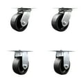 thumbnail image 1 of 5 Inch Glass Filled Nylon Caster Set with Ball Bearing 2 Swivel Lock and 2 Rigid, 1 of 2