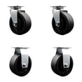 thumbnail image 1 of 5 Inch Glass Filled Nylon Caster Set with Roller Bearings 2 Swivel 2 Rigid SCC, 1 of 2