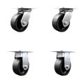 thumbnail image 1 of 5 Inch Glass Filled Nylon Caster Set with Roller Bearings 2 Swivel 2 Rigid SCC, 1 of 2