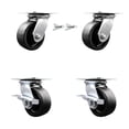 thumbnail image 1 of 5 Inch Glass Filled Nylon Swivel Caster Set 2 Swivel Locks 2 Brakes SCC, 1 of 2