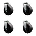 thumbnail image 1 of 5 Inch Glass Filled Nylon Wheel Swivel Caster Set with Ball Bearings SCC, 1 of 2