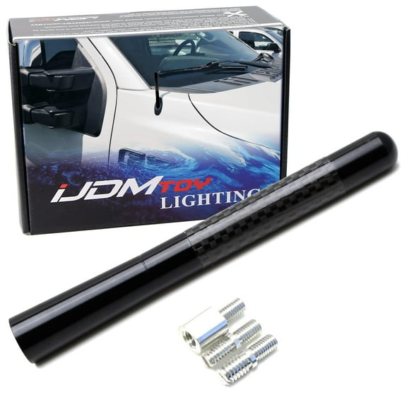 5-Inch Gloss Black Real Carbon Fiber Short Antenna Topper Tip For Many Trucks SUVs